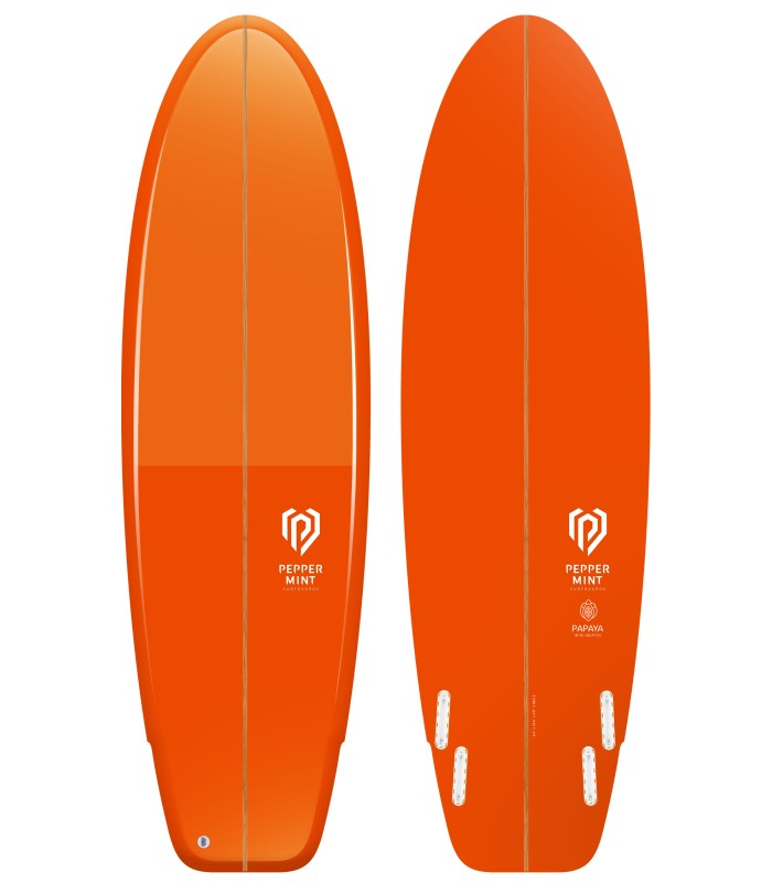 Tabla de surf en resina tintatda Peppermint Surfboards Mini Muffin 6'2 Papaya